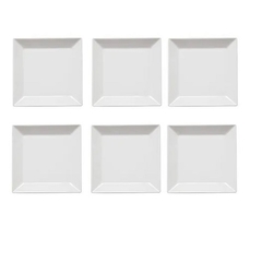 Plato postre cuadrado blanco Oxford x 20 cm x 6 uni - comprar online