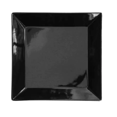 Juego de vajilla cuadrada negra Oxford x 18 unidades (6 playo. 6 hondo. 6 postre) - Bazar Rosemblit