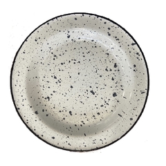Plato playo enlozado blanco salpicado x 28 cm