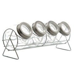 Set 4 especieros con base metálica