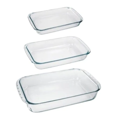 Set 3 piezas de vidrio templado rectangular - comprar online