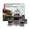Set cafetera Embolo 600 cc. y 4 jarritos