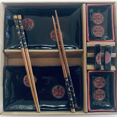 Set sushi 8 piezas Negro con detalle