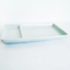 Bandeja sushi porcelana blanca con división 20x11 cm