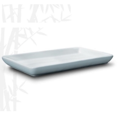 Bandeja sushi porcelana blanca lisa 20x11 cm
