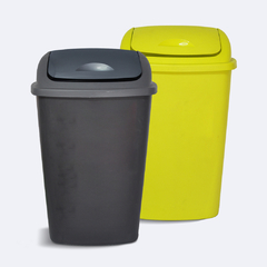 Recipiente plástico de residuos tapa vaivén Colombraro x 50 L -verde o negro- en internet