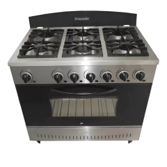 Cocina 6 hornallas rejillas fundición o alambre puerta de vidrio visor - comprar online