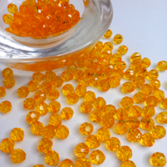 Conta Acrílica Facetada 6mm Laranja - comprar online