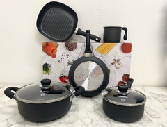 BATERIA DE COCINA HUDSON ALUMINIO 7 PIEZAS