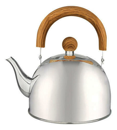 PAVA ACERO INOXIDABLE PICO MATERO MANGO SIMIL MADERA 1,5L