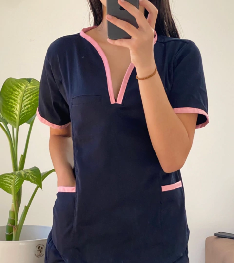 Ambo anto azul con rosa spandex - comprar online