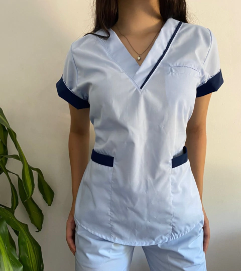 Ambo delfi celeste con azul - comprar online