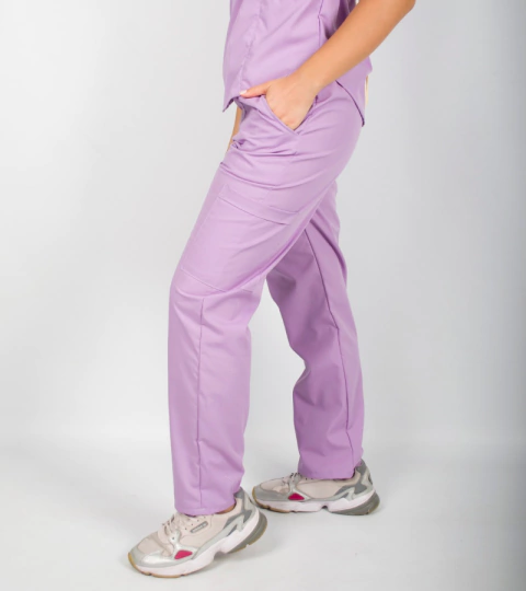 Pantalón lila liso cargo arciel - comprar online