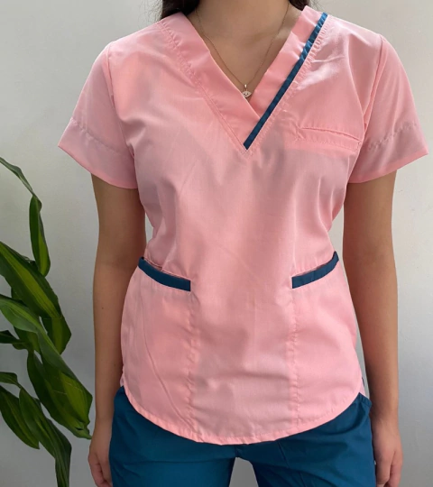 Ambo delfi rosa con petróleo pantalon petróleo - comprar online