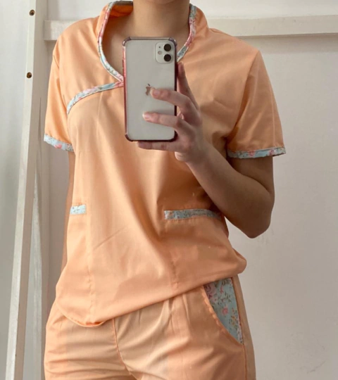 Ambo Valen salmón y estampado arciel - comprar online