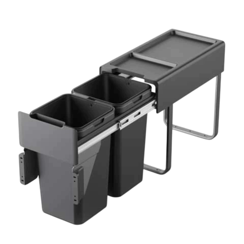 Porta residuos doble 20 + 20Lts con cierre suave Eurohard - comprar online