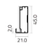 Perfil Top negro 20x45mm Grupo Euro - comprar online