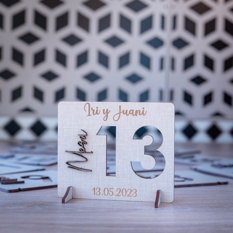 Numero de mesa casamiento