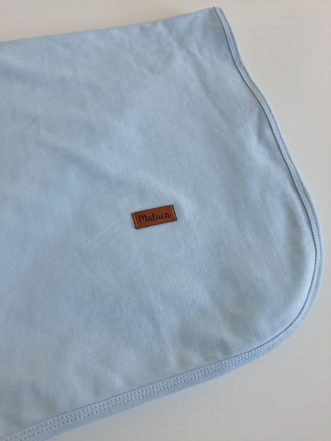 Manta recibidora nacimiento bebé doble algodón Celeste