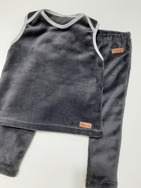 CONJUNTO BEBE CHALECO + PANTALON GRIS