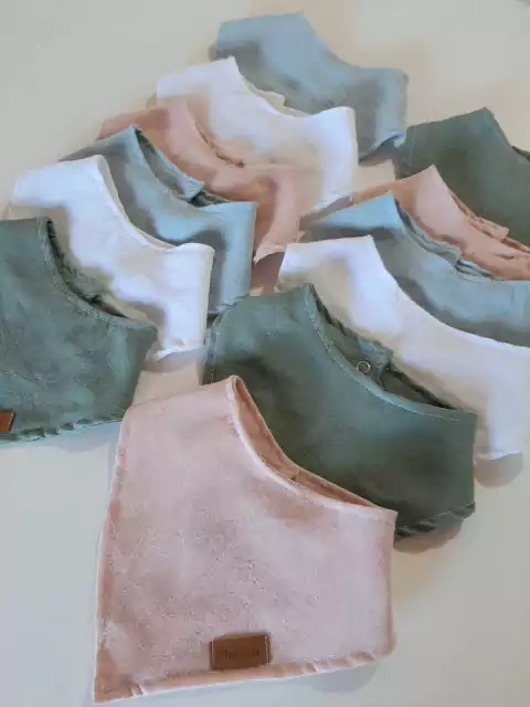 Baberos para bebe - kit x 3 - gasa de algodón