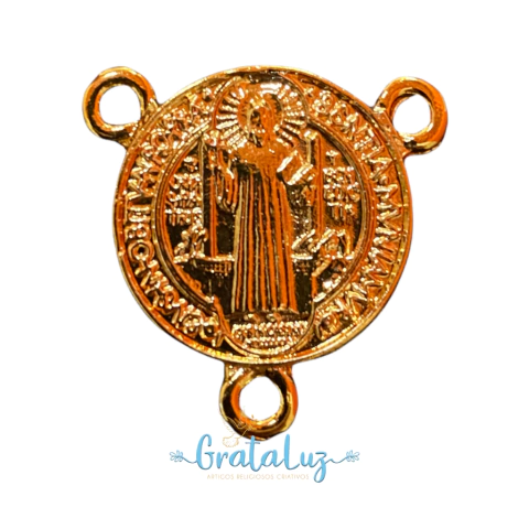 Entremeio 3 pontas São Bento 20mm - Dourado