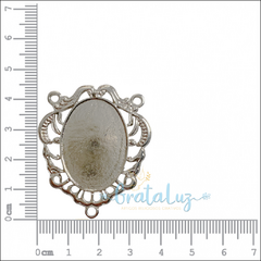 Entremeio Arabesco dupla face 45mm para resinar - Níquel - comprar online