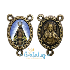 Entremeio resinado N. Sra. Aparecida 20mm - Ouro velho - comprar online