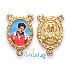 Entremeio Resinado Carlo Acutis 20mm - Dourado - comprar online