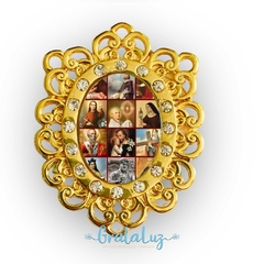 Entremeio Arabesco Personalizado (Escolha sua imagem) 45mm com Strass - Dourado - comprar online