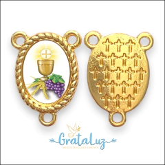 Entremeio 25mm resinado Eucaristia - Dourado - comprar online