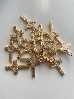 Crucifixo São Bento (terço de pulso, mini terço) 25mm - Dourado - comprar online