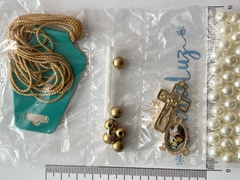 Kit Iniciante - Material para Terço de Santo Antônio dourado - comprar online