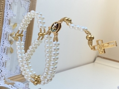 Kit Iniciante - Material para Terço de Santo Antônio dourado - loja online