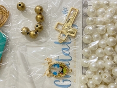 Kit Iniciante - Material para Terço de Nossa Senhora de Fátima dourado - comprar online