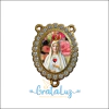 Entremeio resinado Personalizado 40mm com Strass - Dourado