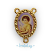 Entremeio 3 pontas São João Batista 20mm - Dourado