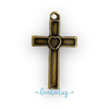 Cruz do Coração resinável 38mm - Ouro velho