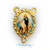 Entremeio 3 pontas Nossa Senhora da Conceição 20mm - Dourado