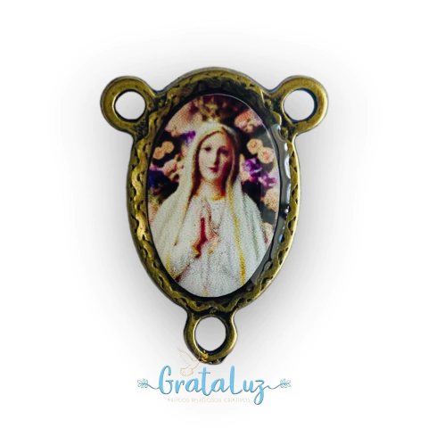 Entremeio Resinado Nossa Senhora de Fátima coroada II - Ouro velho