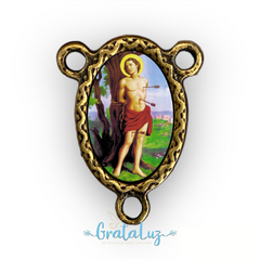 Entremeio dupla face resinado São Sebastião 25mm - Ouro velho
