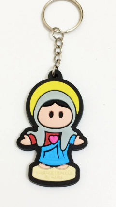 Chaveiro Emborrachado Infantil Sagrado Coração de Maria na internet