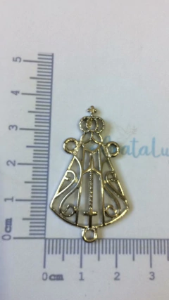 Entremeio 3 pontas Mãe Aparecida 40mm - Níquel - comprar online