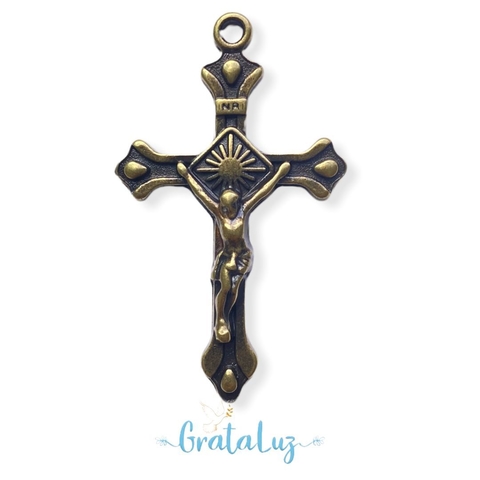 Crucifixo Luz 42mm - Ouro Velho