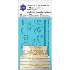 Molde para fondant y pasta de goma damasco - comprar online