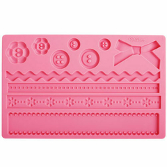 Molde para fondant y pasta de goma moños y botones