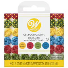 Colorantes en gel set x4 unidades colores primarios