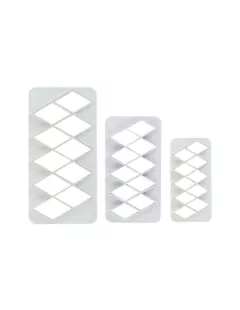 Set de tres multi cortantes geometricos de forma de diamante XL