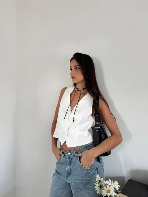 • Chaleco sastrero Ginebra blanco •