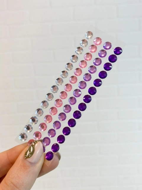 Strass autoadhesivo M plateado/rosa/lila/violeta